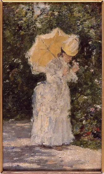 Madame Pécrus dans son jardin