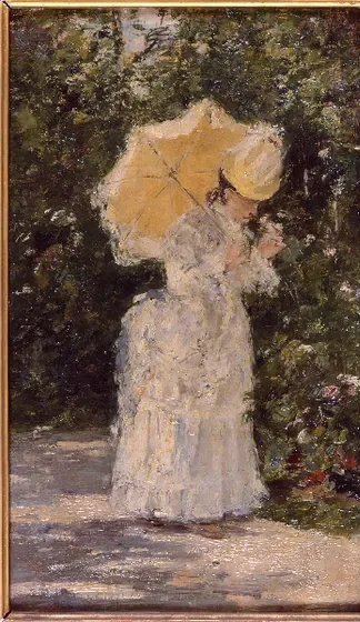 Madame Pécrus dans son jardin