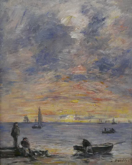 Marine, soleil couchant