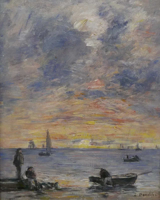 海景、日没