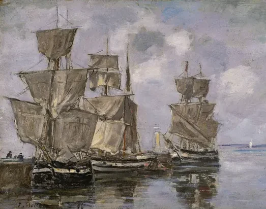 Navires dans le Port à Honfleur