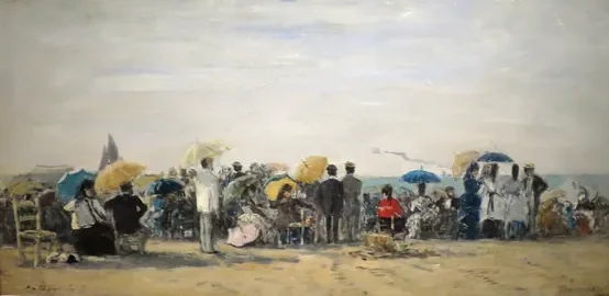 Plage à Trouville — Eugène Boudin