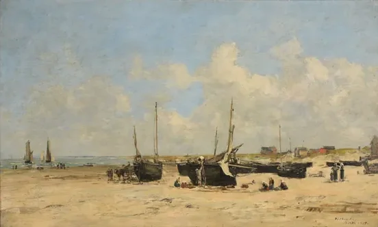 Plage de Berck à marée basse — Eugène Boudin