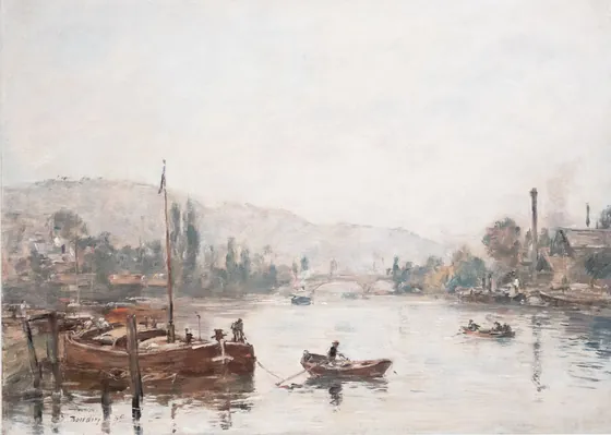 Rouen - La côte Sainte-Catherine, brume du matin