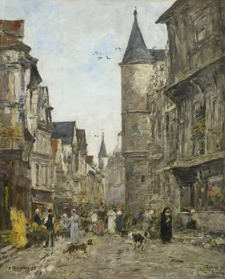 Rue Saint-Romain, Rouen — Eugène Boudin