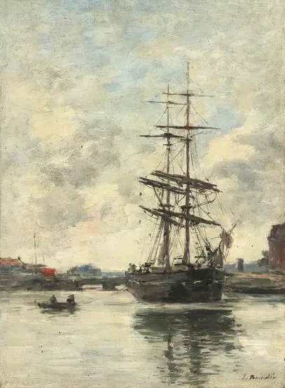 Navire sur la Touques — Eugène Boudin