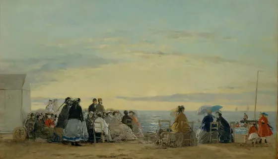 Sur la plage, coucher de soleil