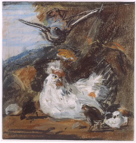 Une poule et ses poussins