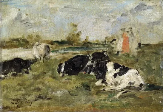 Vaches dans un pré — Eugène Boudin