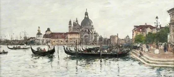 Venice: Santa Maria della Salute and the Dogana Seen from across the Grand Canal
