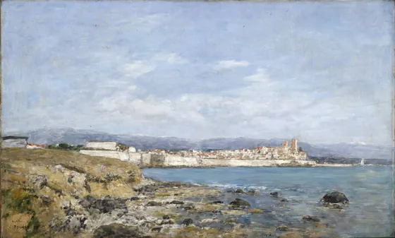 Voir d'Antibes au coucher du soleil
