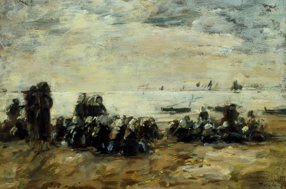 Women Awaiting Fishing Boats on Berck Beach