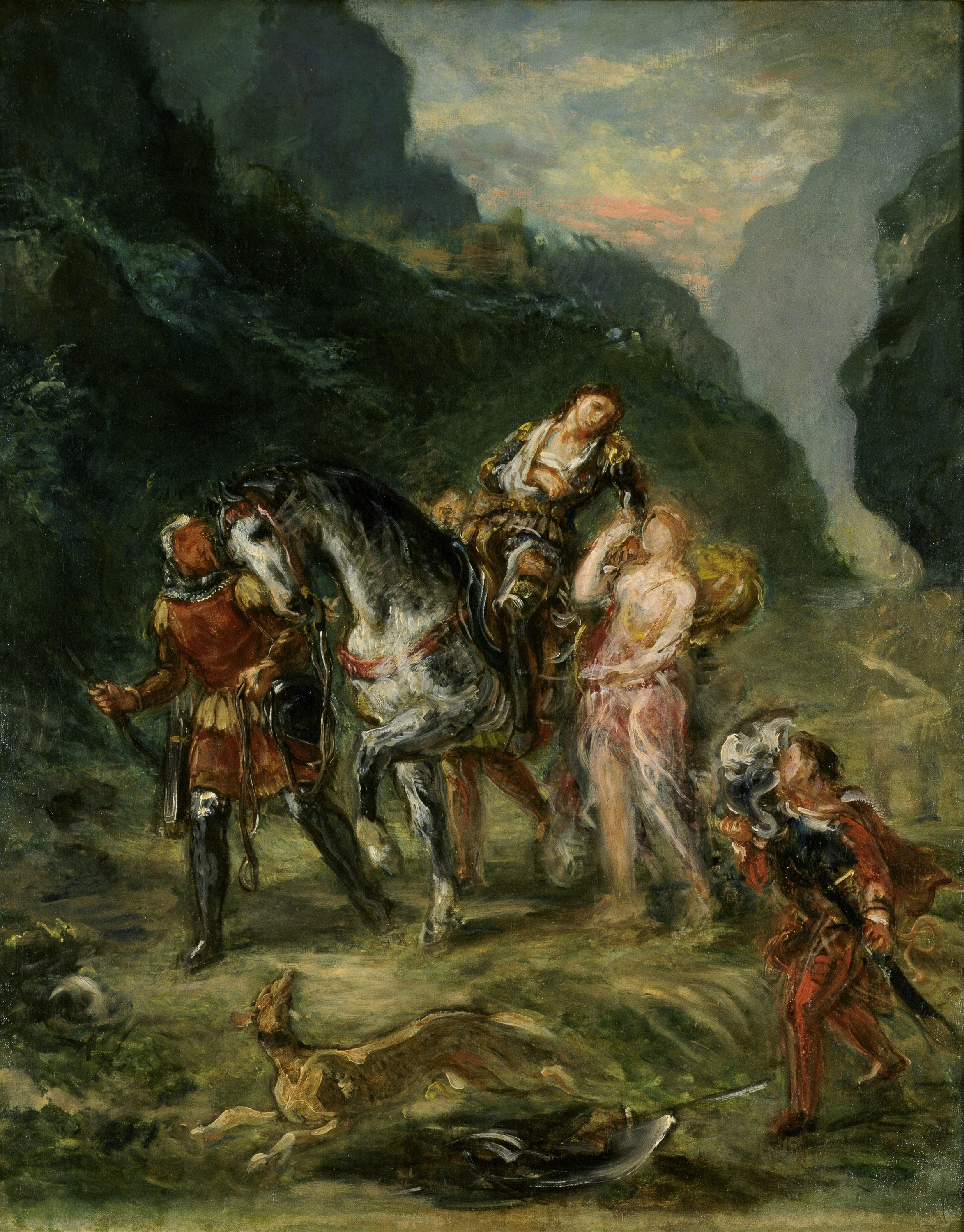 Angelica and the wounded Medoro, Eugène Delacroix