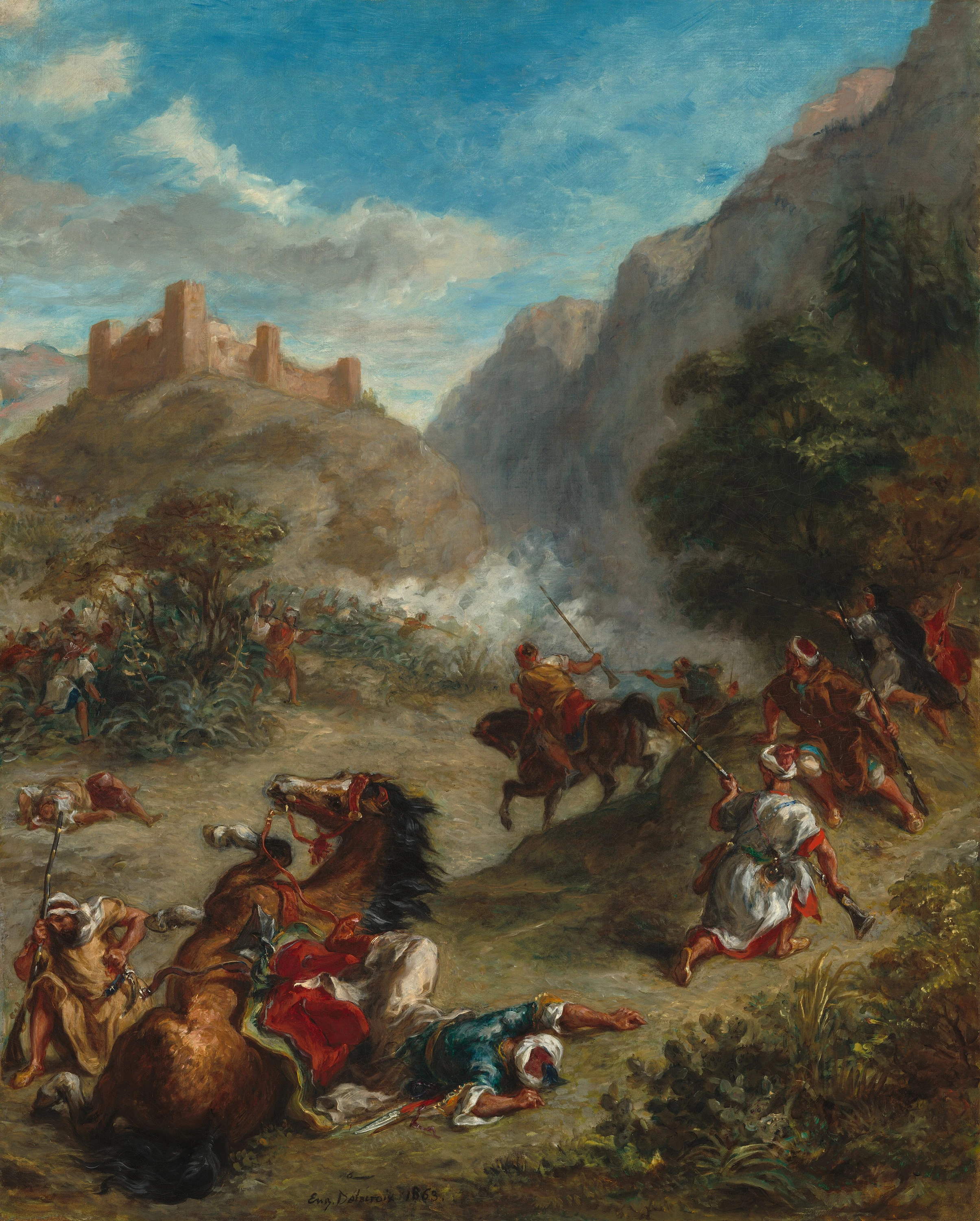 Arabes escarmouches dans les montagnes, Eugène Delacroix