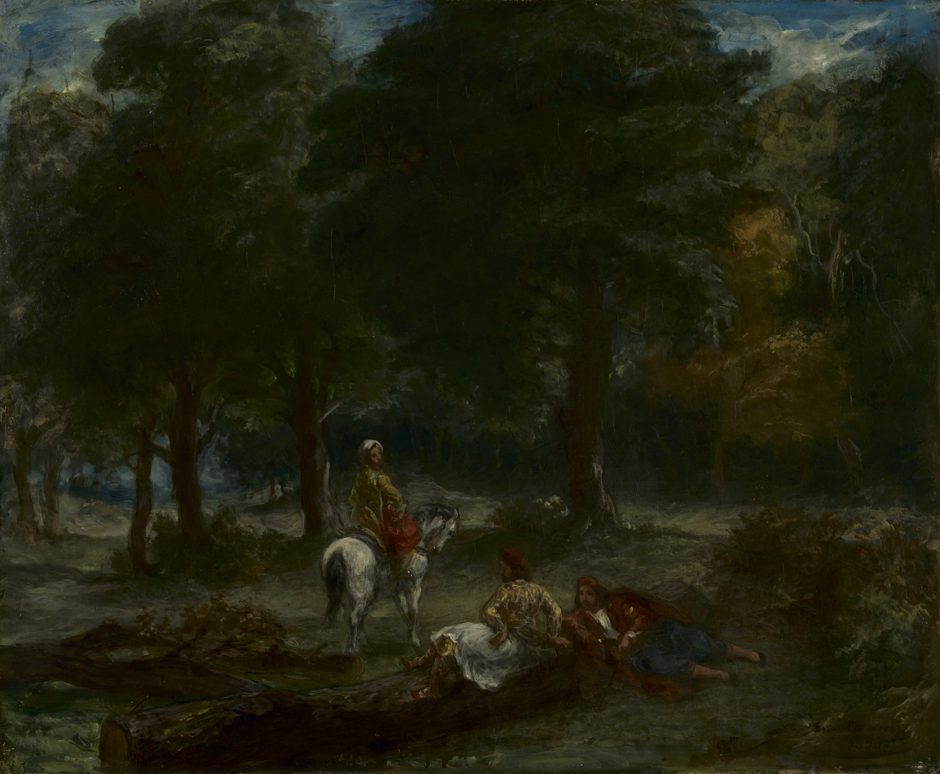 Cavaliers grecs au repos dans une forêt, Eugène Delacroix