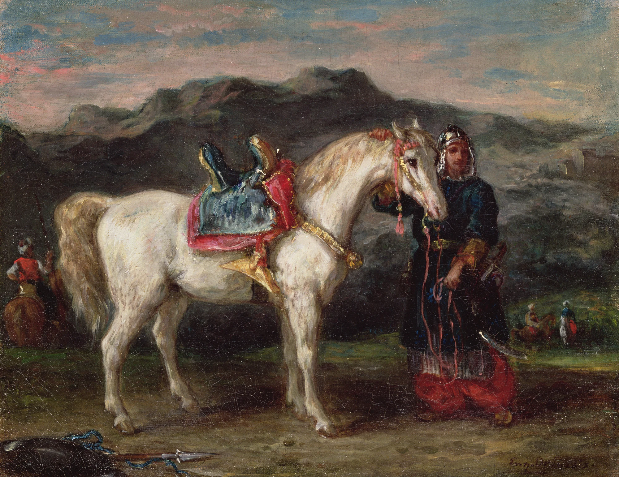 Circassien tenant un cheval par la bride son, Eugène Delacroix
