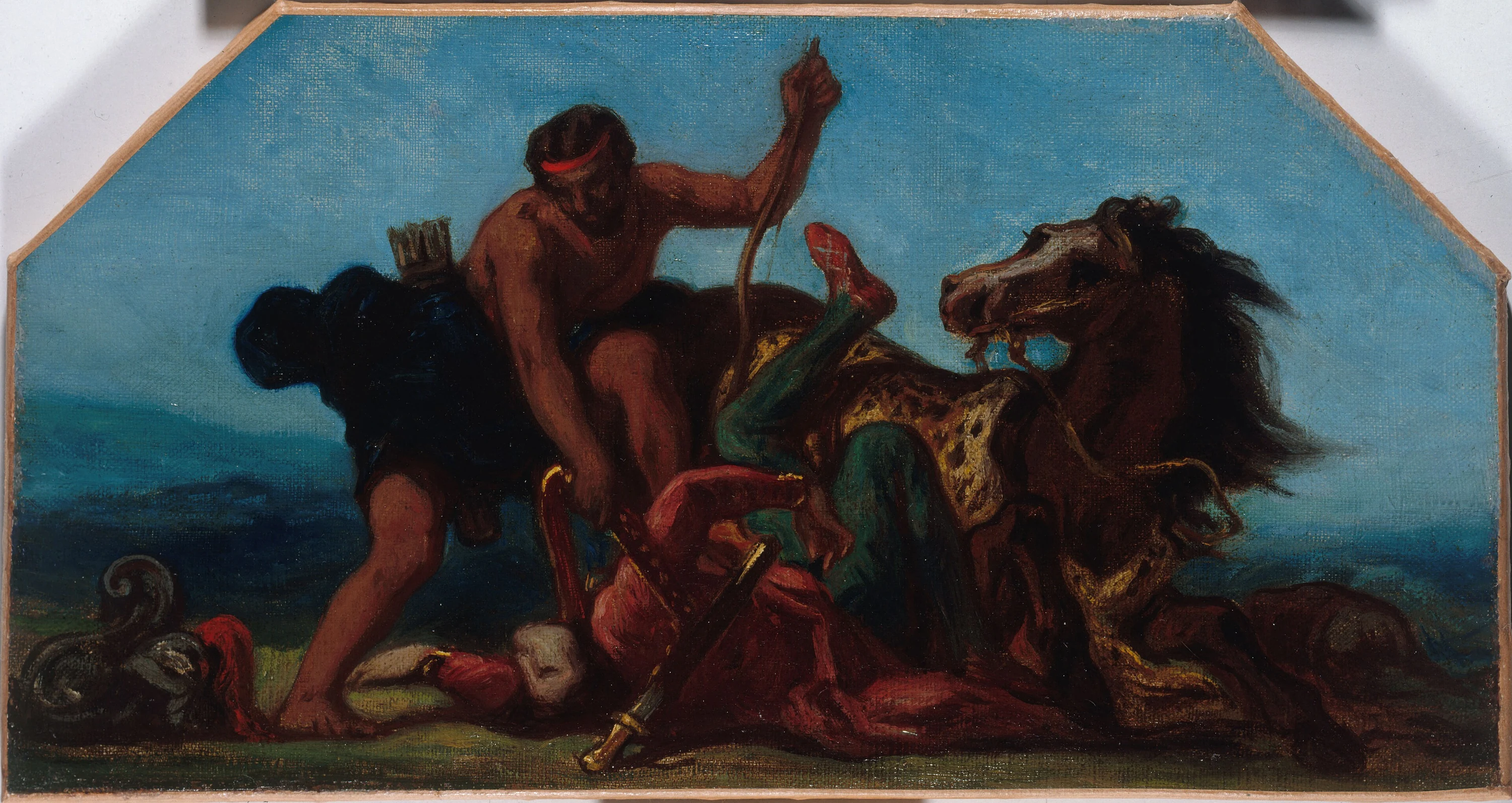Esquisse pour le salon de la Paix à l'Hôtel de Ville de Paris : Hercule vainqueur d'Hippolyte, reine des Amazones, Eugène Delacroix