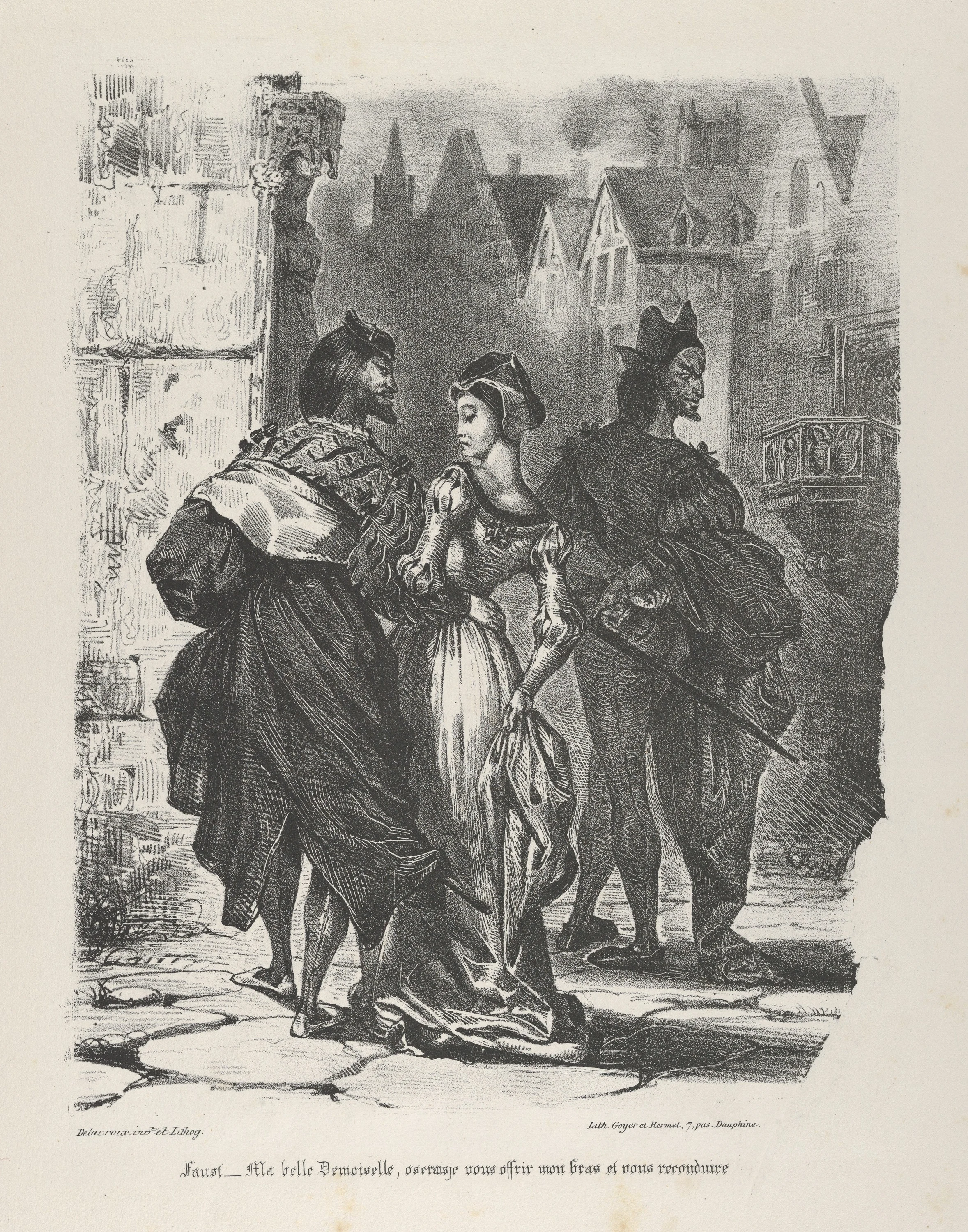 Faust cherchant à séduire Marguerite, Eugène Delacroix