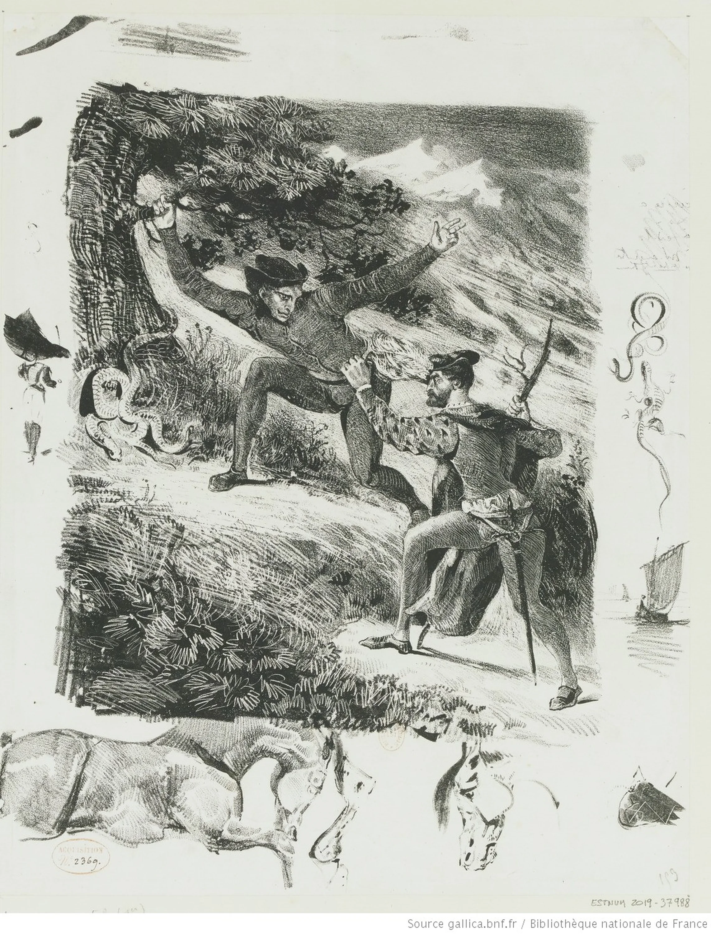 Faust et Méphistophélès dans les montagnes du Harz, Eugène Delacroix