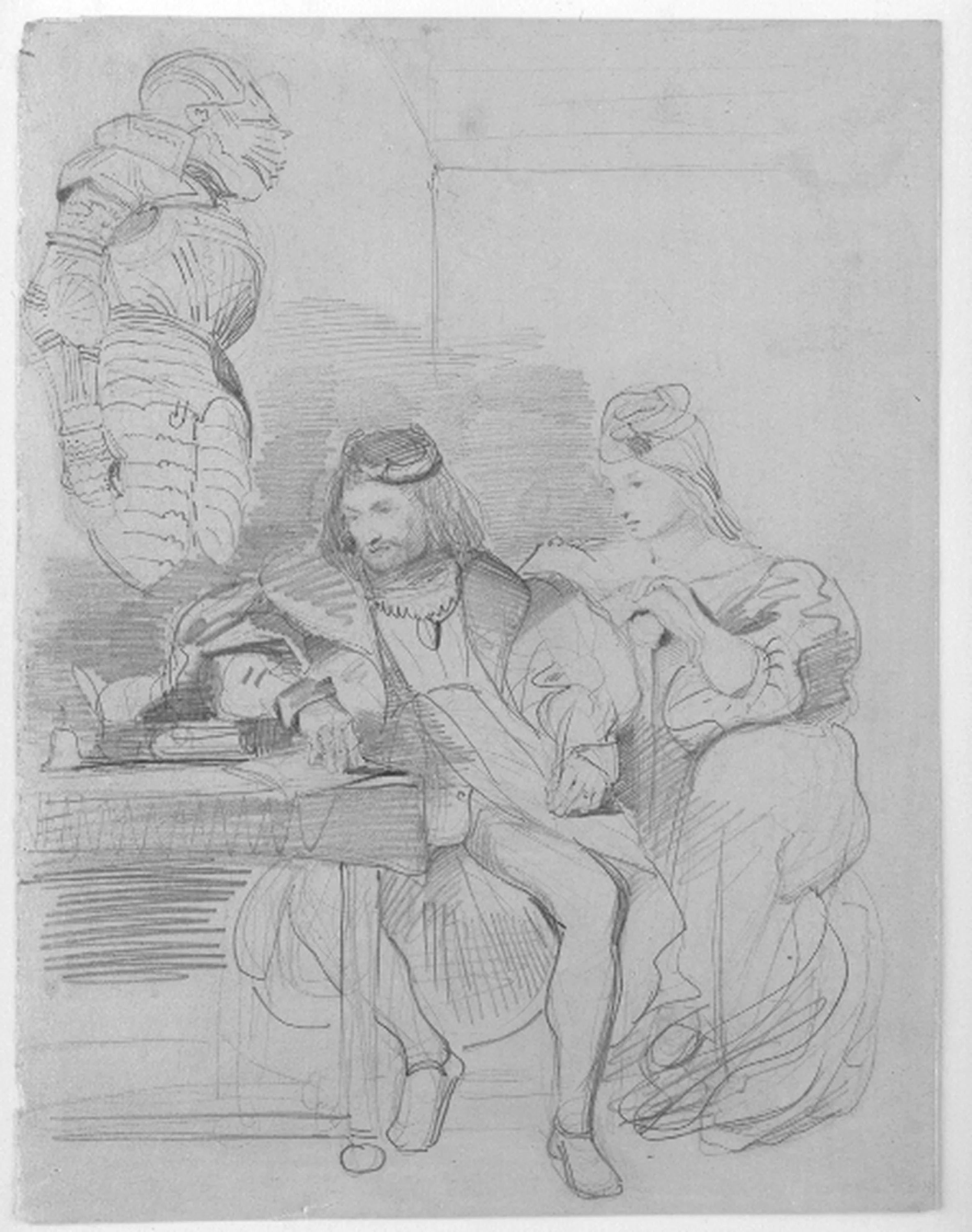 Götz von Berlichingen Writing His Memoirs, Eugène Delacroix