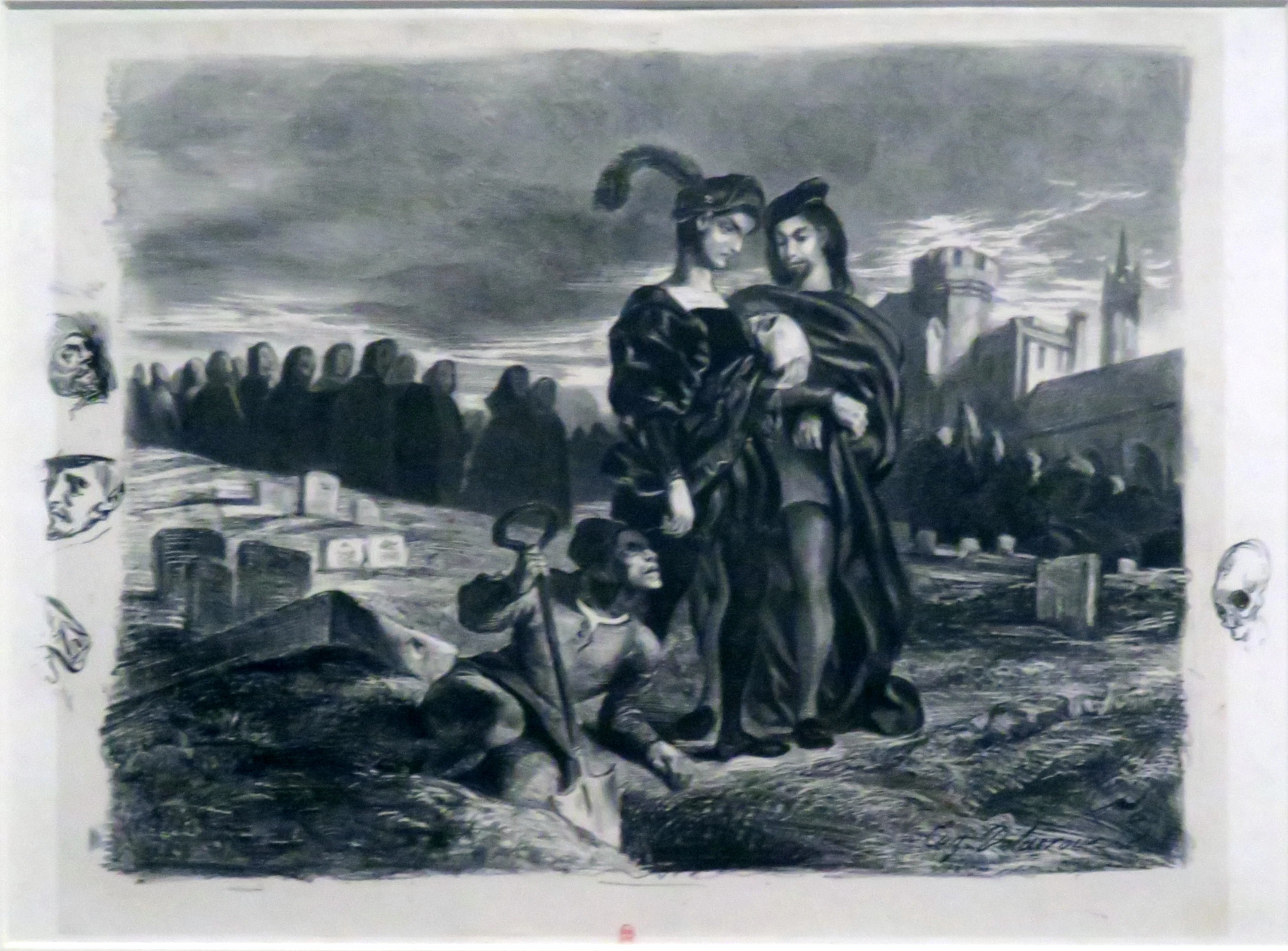 Hamlet contemplant le crâne de Yorick, Eugène Delacroix