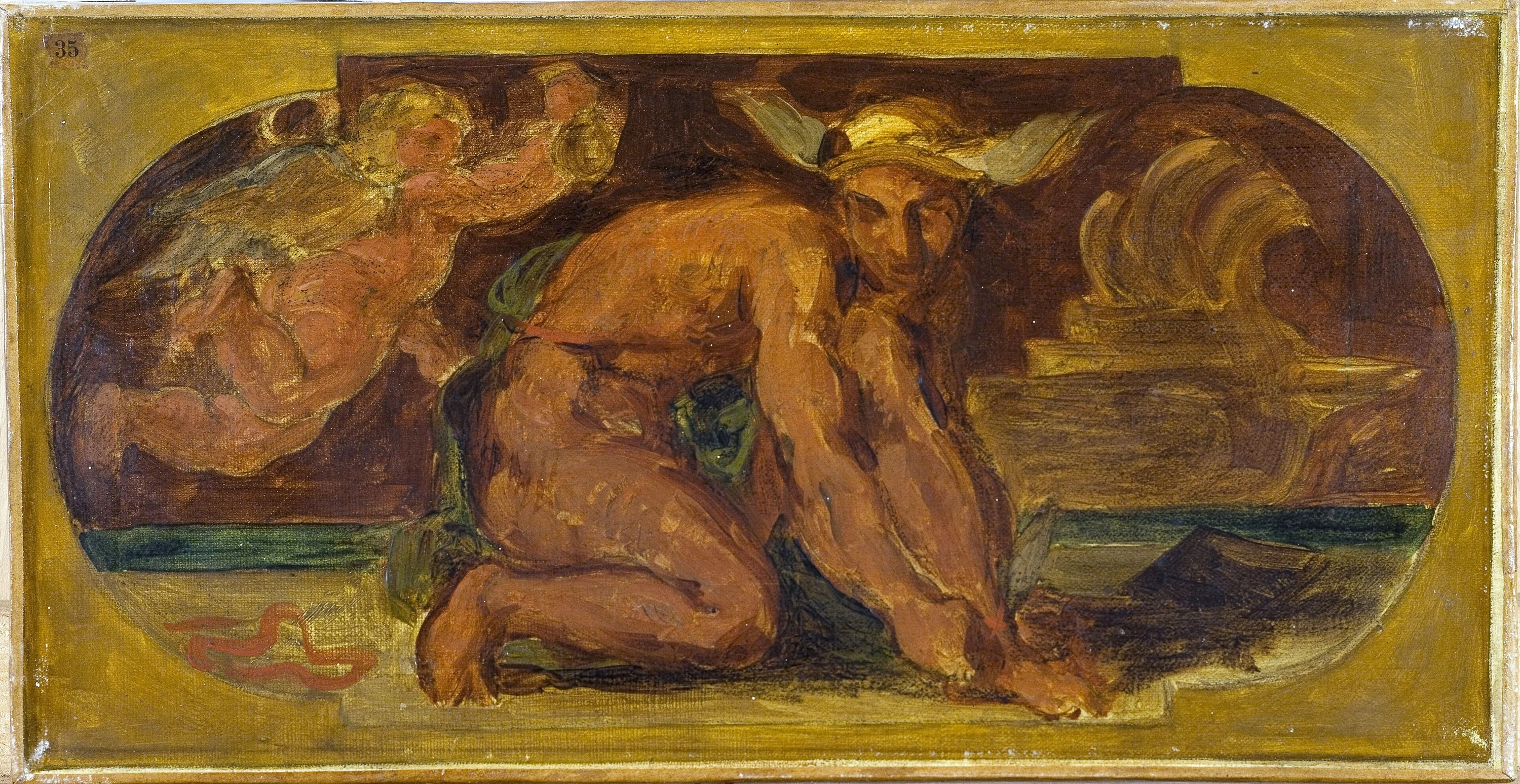 Mercure : Esquisse pour le salon de la Paix à l'Hôtel de Ville de Paris, Eugène Delacroix
