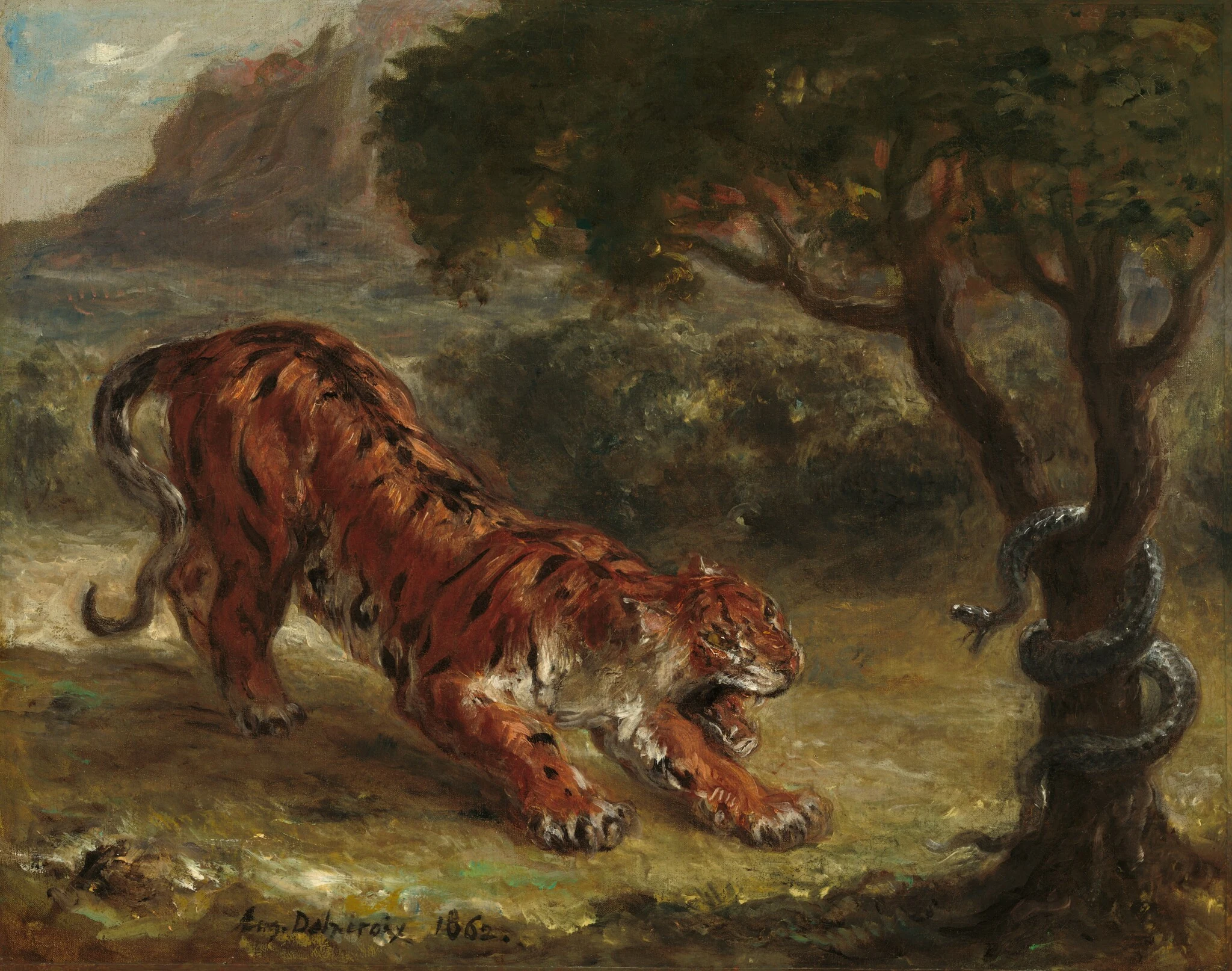 Tigre et serpent, Eugène Delacroix