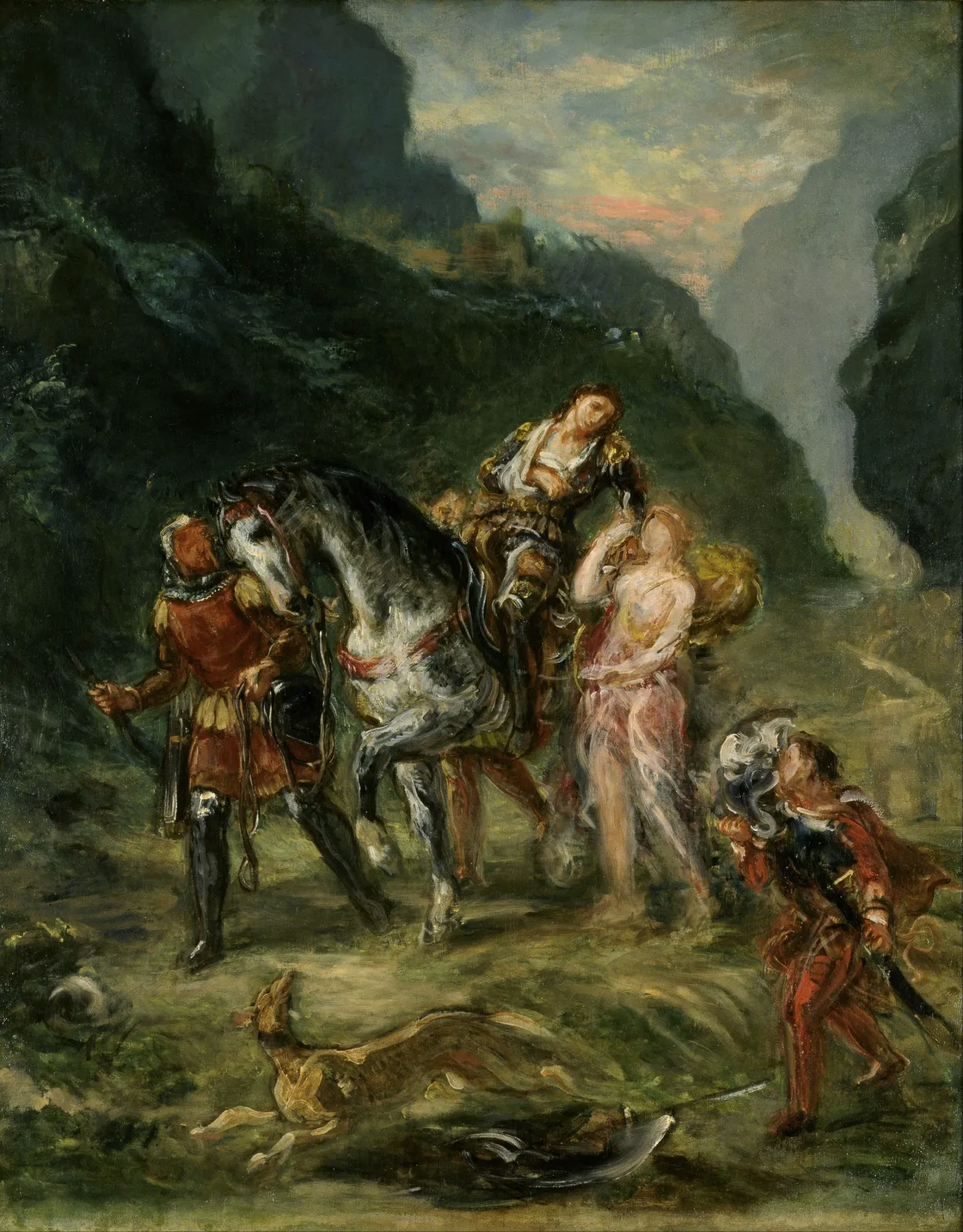 Angelica and the wounded Medoro, Eugène Delacroix