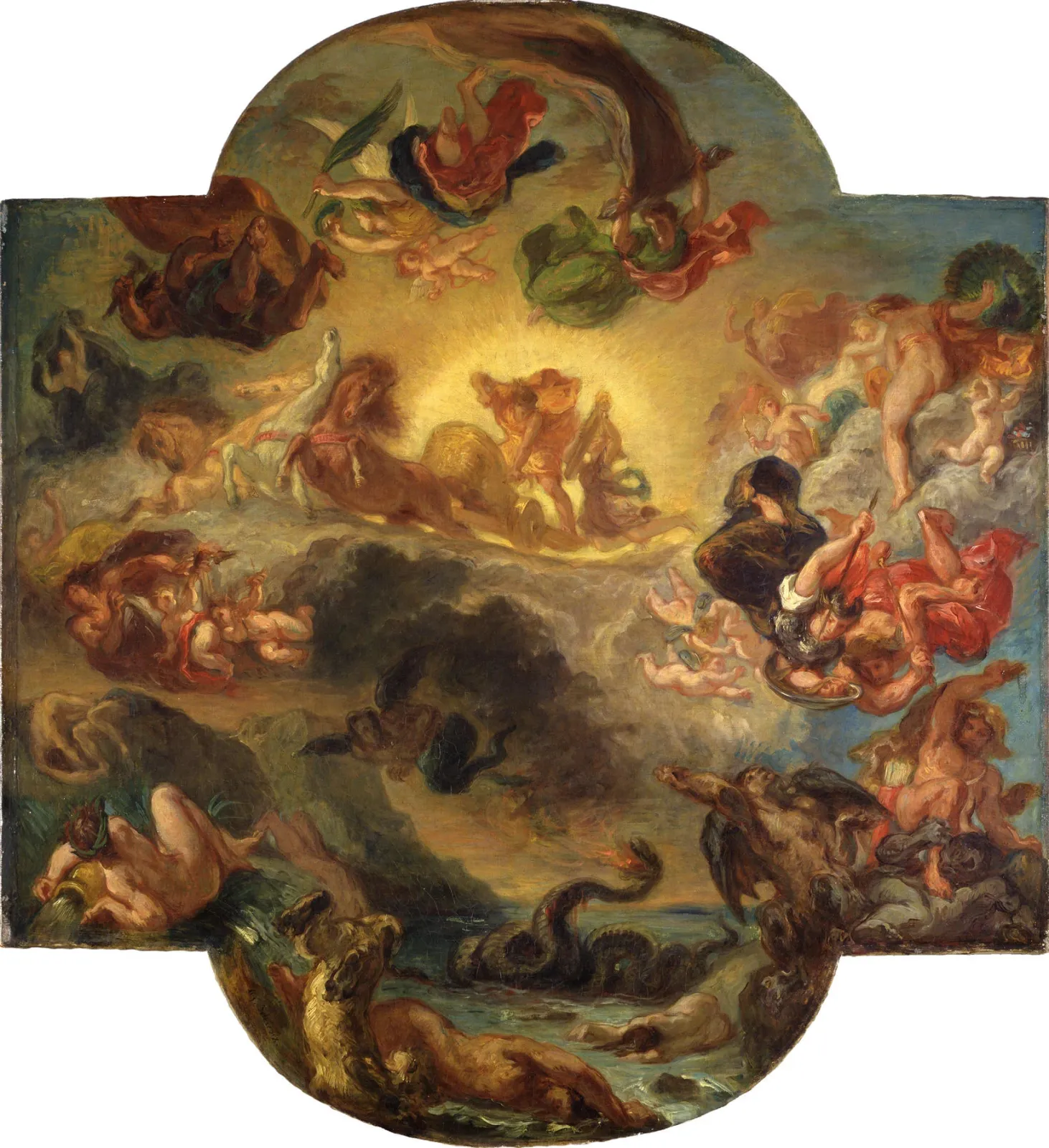 Apollon vainqueur du serpent Python, Eugène Delacroix