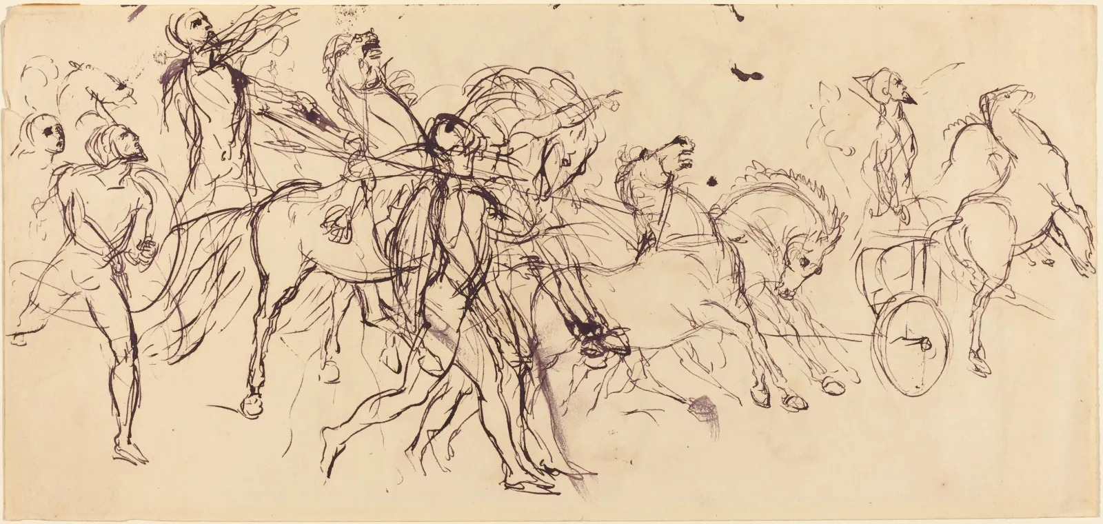Charioteers (recto and verso), Eugène Delacroix