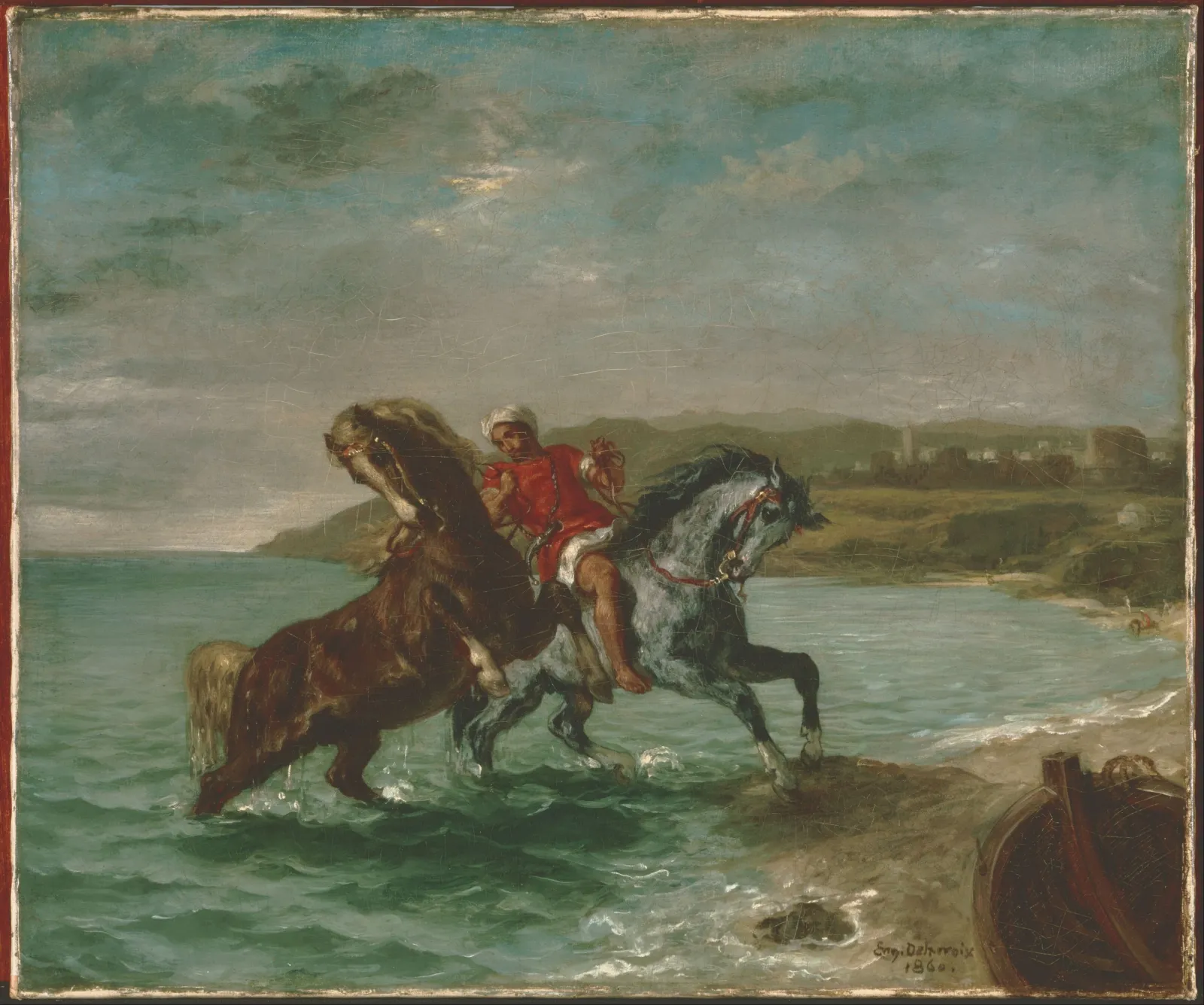 Chevaux sortant de la mer, Eugène Delacroix
