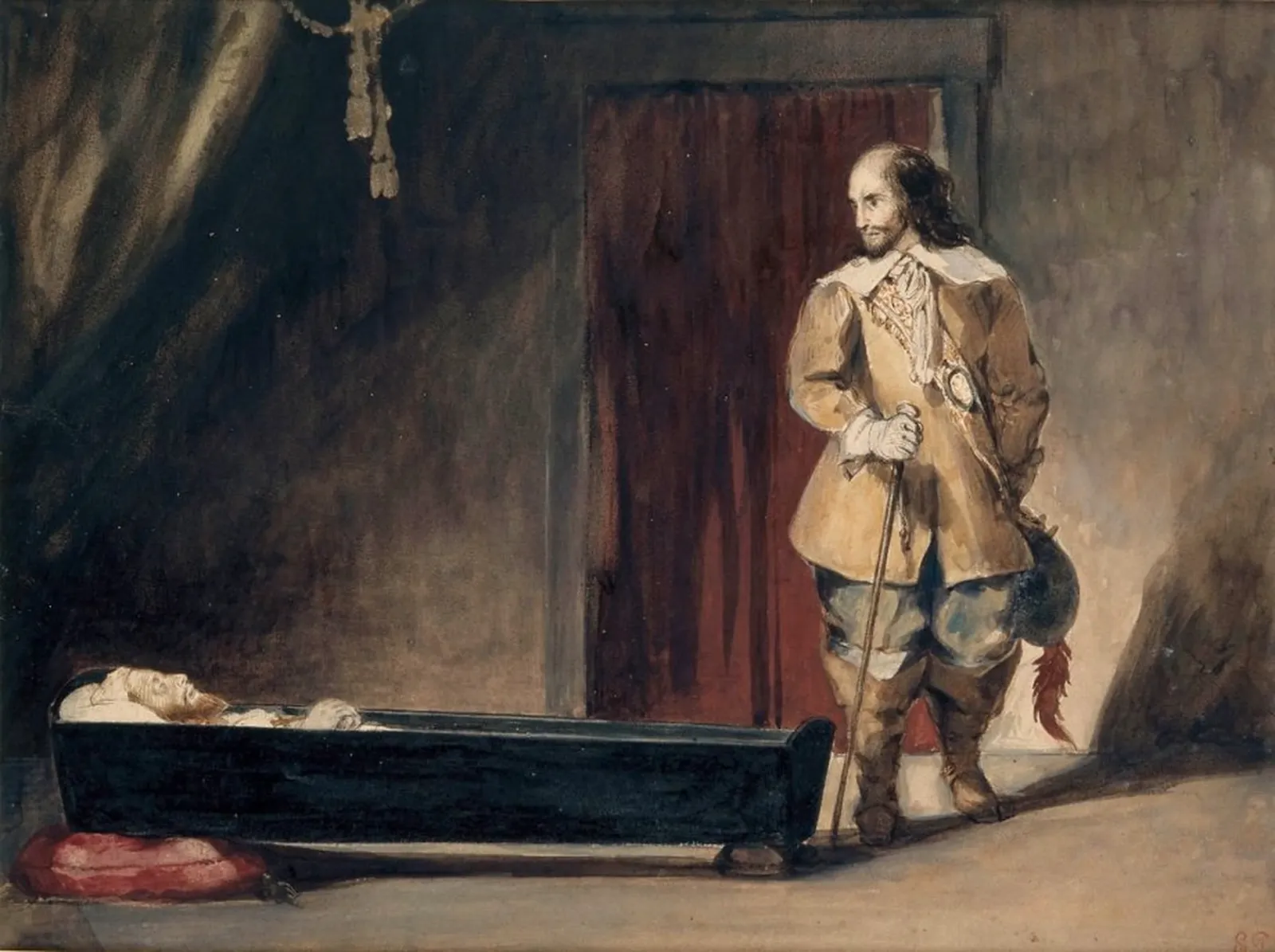 Cromwell devant le cercueil de Charles Ier, Eugène Delacroix