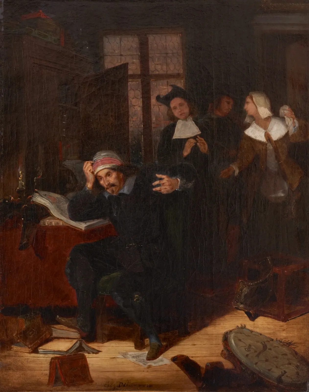 Don Quichotte dans sa bibliothèque, Eugène Delacroix