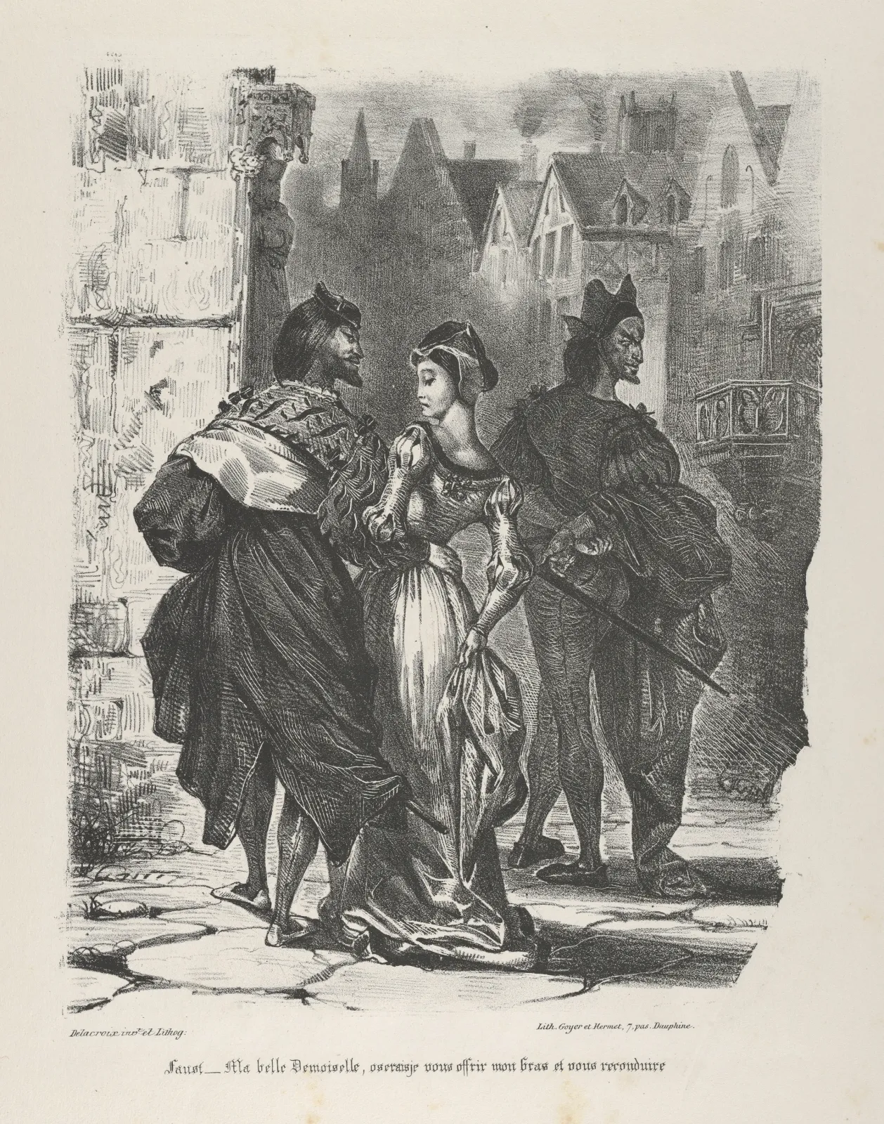 Faust cherchant à séduire Marguerite, Eugène Delacroix