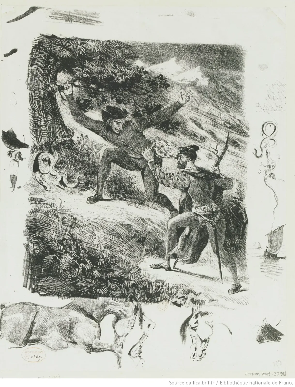 Faust et Méphistophélès dans les montagnes du Harz, Eugène Delacroix