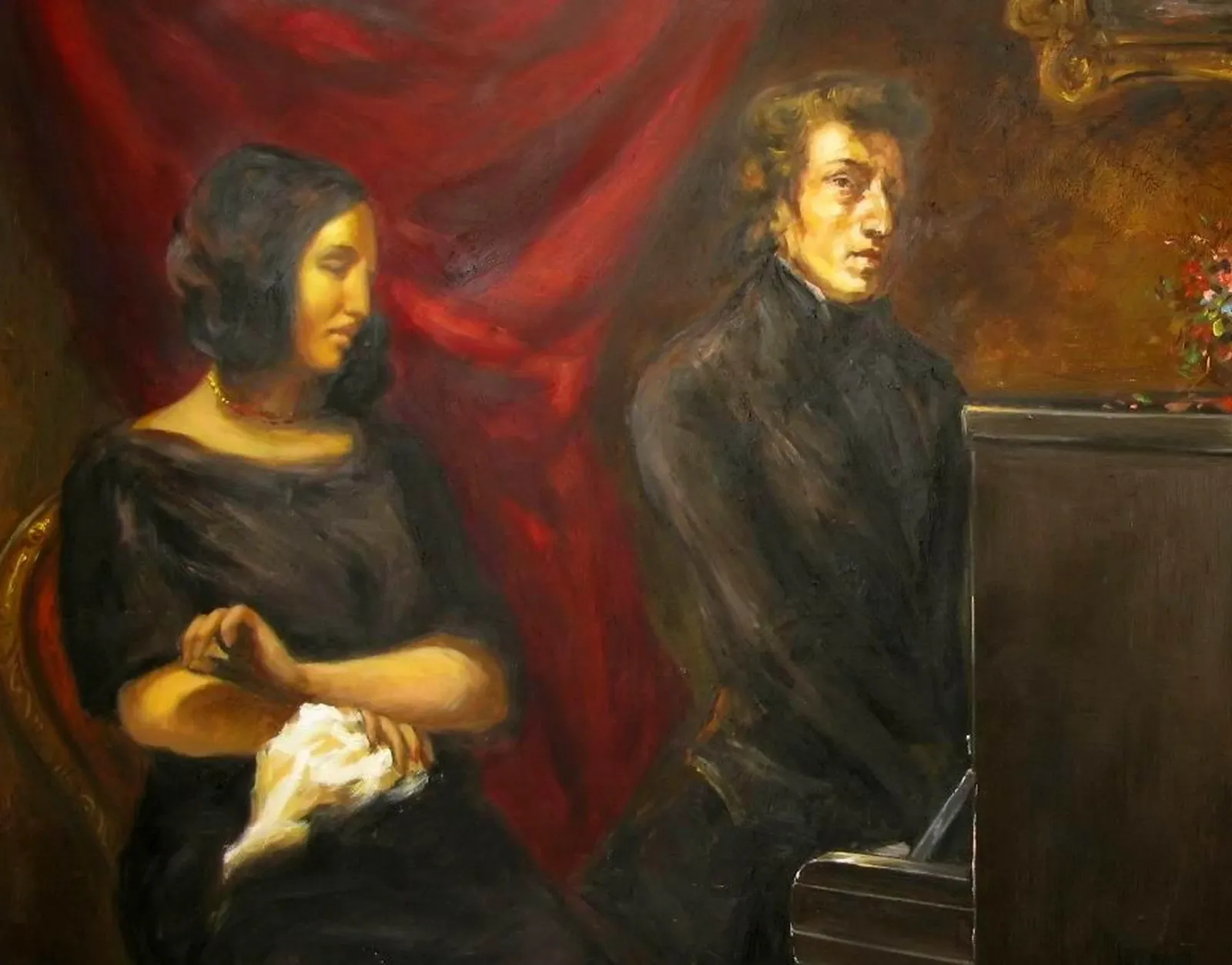 George Sand et Frédéric Chopin, Eugène Delacroix