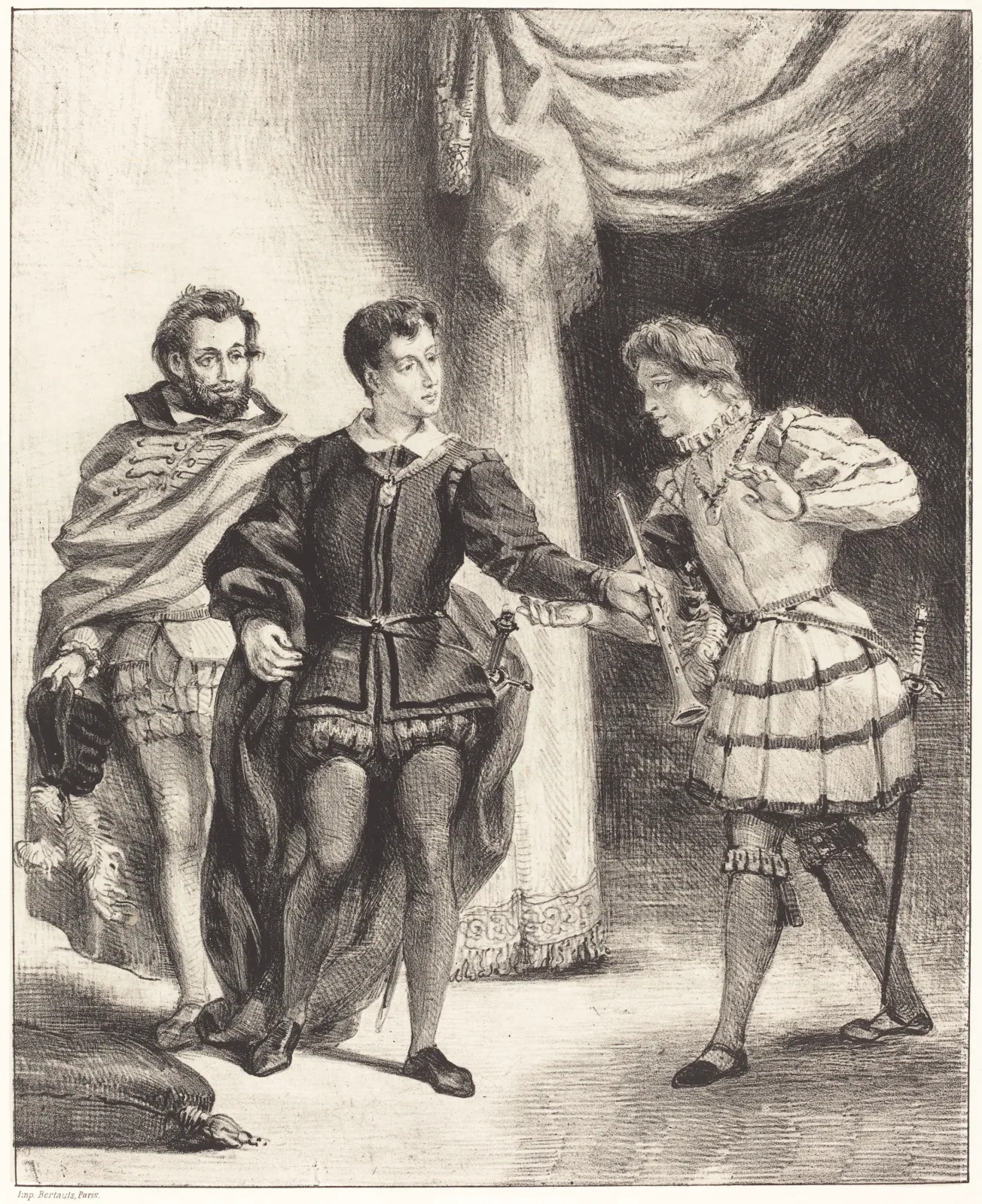 Hamlet and Guildenstern (Act III, Scene II), Eugène Delacroix