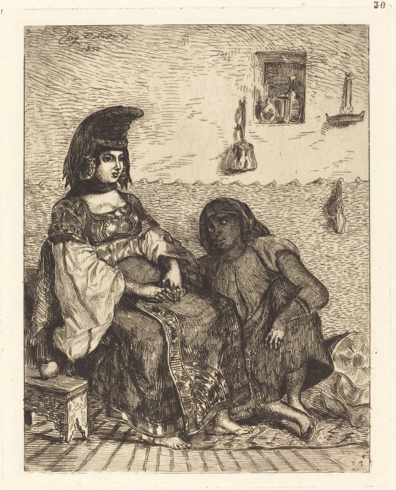 Jewish Woman of Algiers (Juive d'Alger), Eugène Delacroix