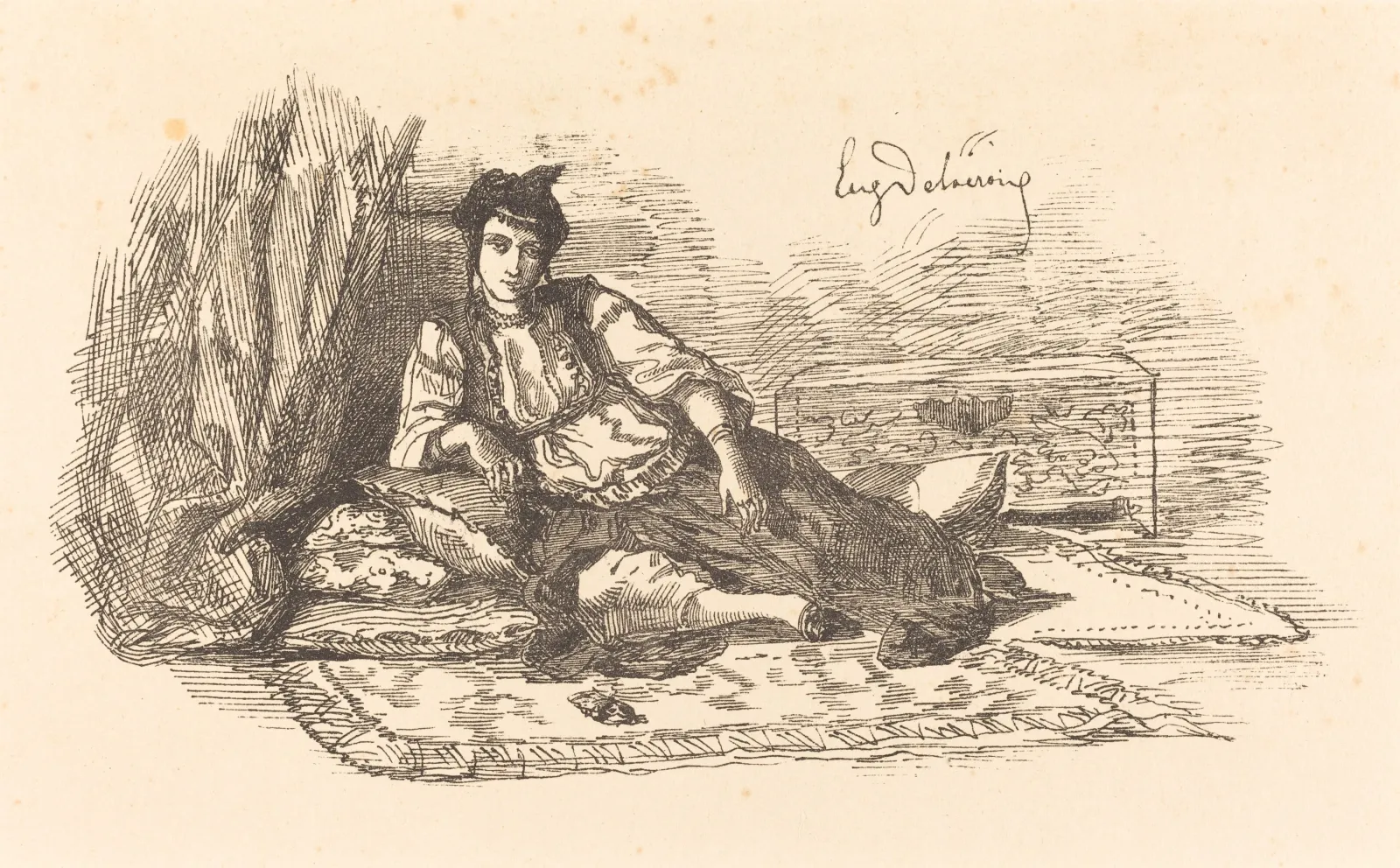 Jewish Woman of Algiers (Juive d'Alger et une rue à Alger), Eugène Delacroix