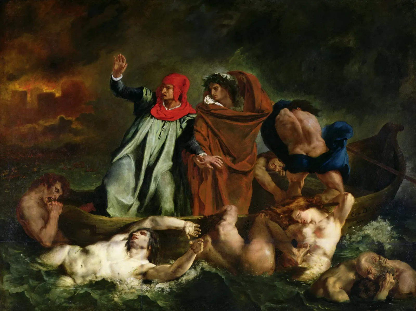 La Barque de Dante, Eugène Delacroix