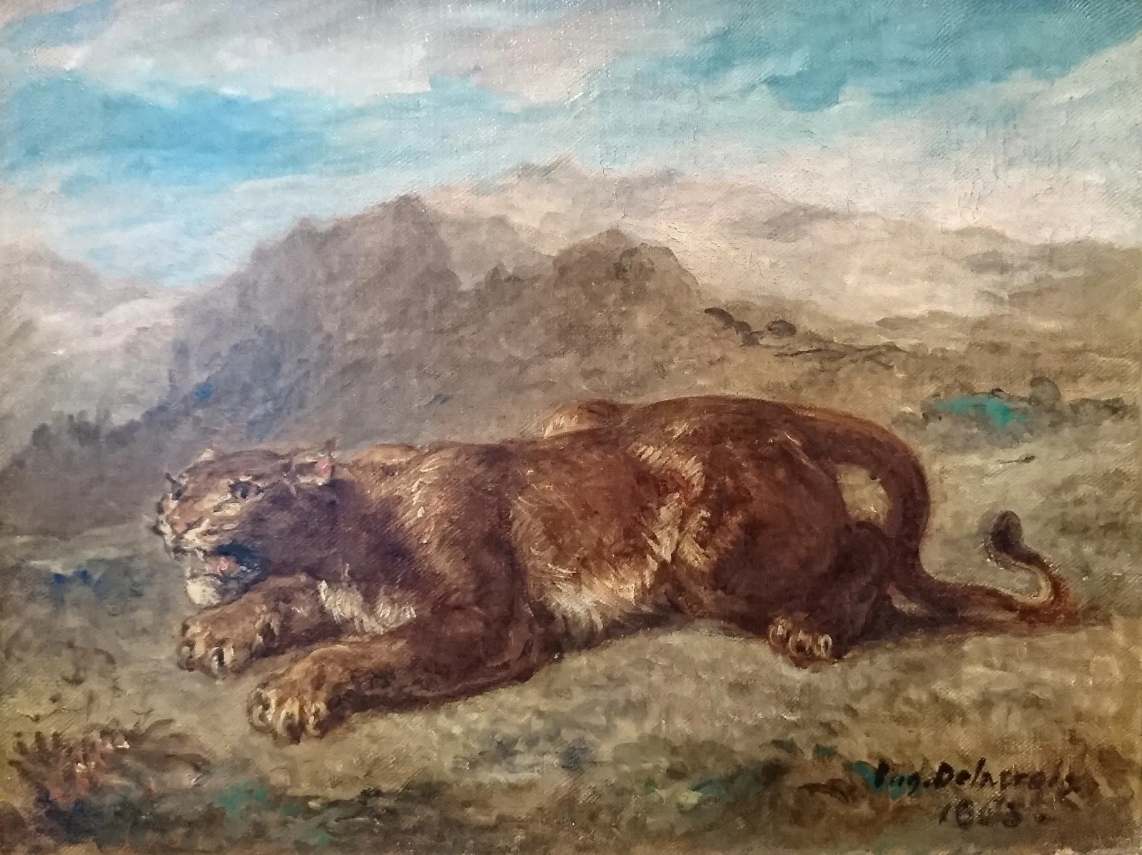 Lionne prête à s'élancer, Eugène Delacroix
