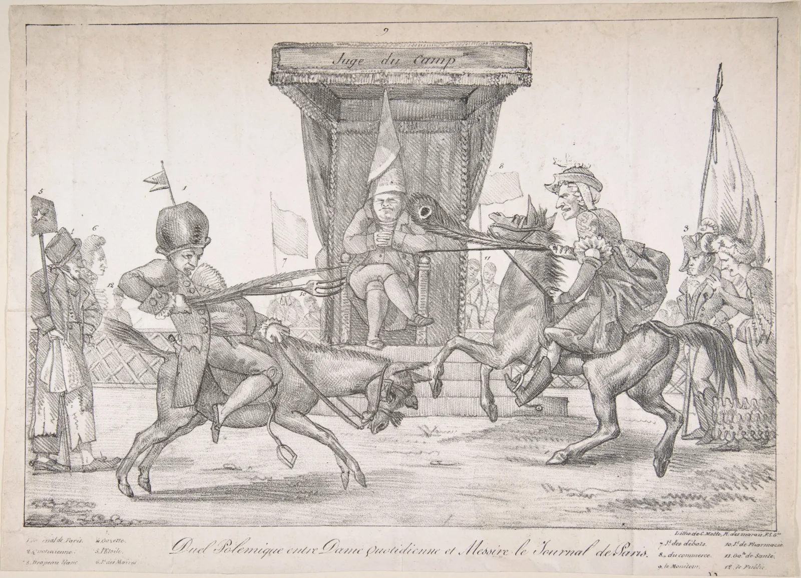Polemical Duel between Lady Quotidienne and Sir Journal de Paris, Eugène Delacroix