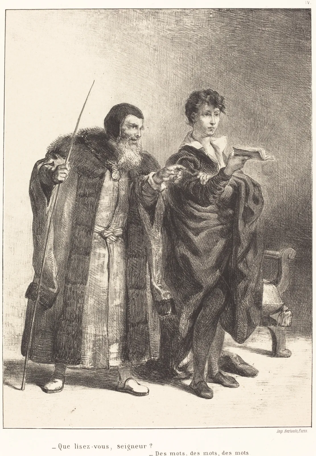 Polonius and Hamlet (Act II, Scene II), Eugène Delacroix