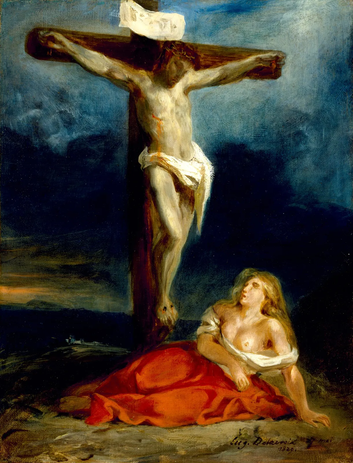 Saint Mary Magdalene at the Foot of the Cross, Eugène Delacroix