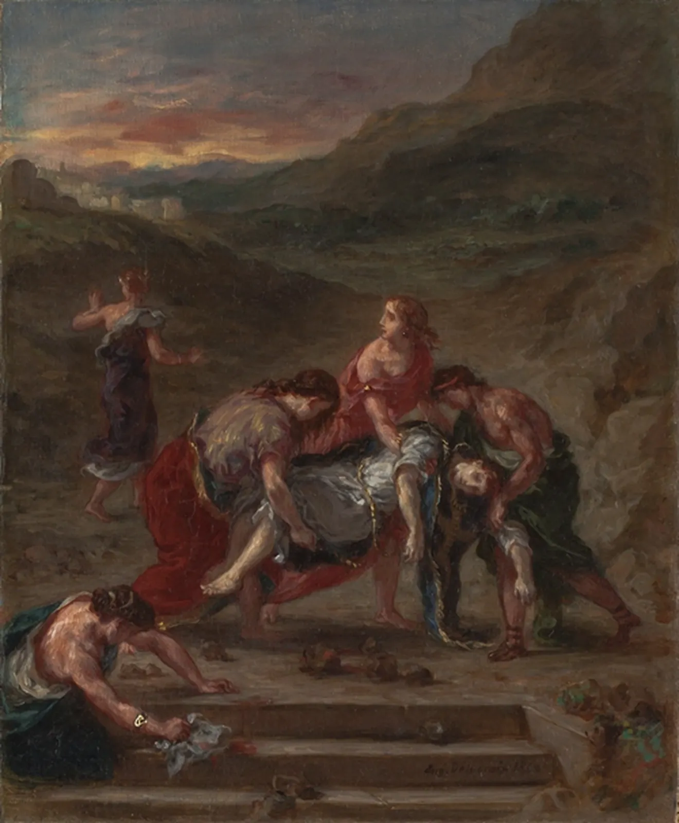 Saint Stephen Borne Away by his Disciples, Eugène Delacroix