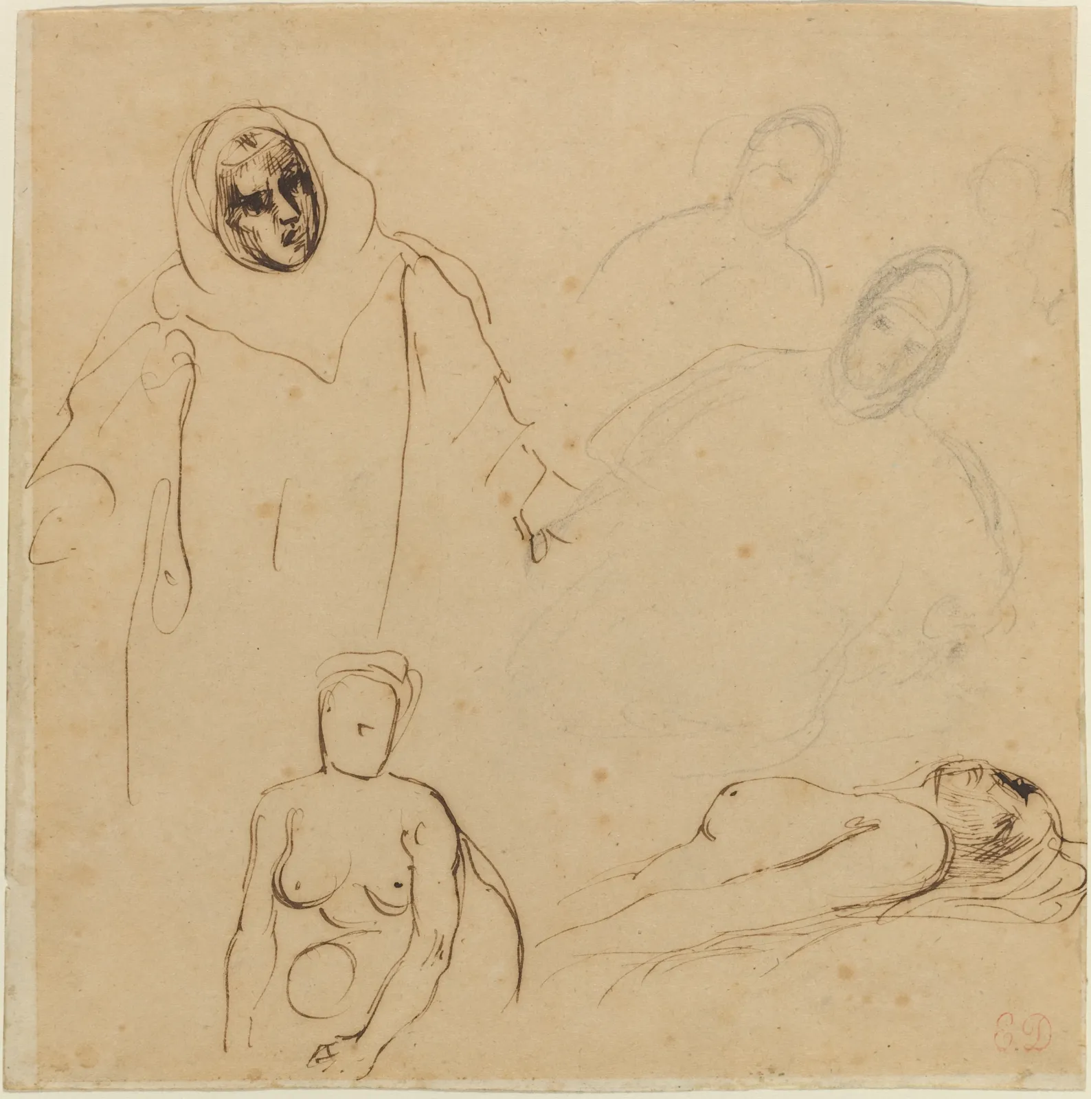 Studies for Christopher Columbus, Eugène Delacroix