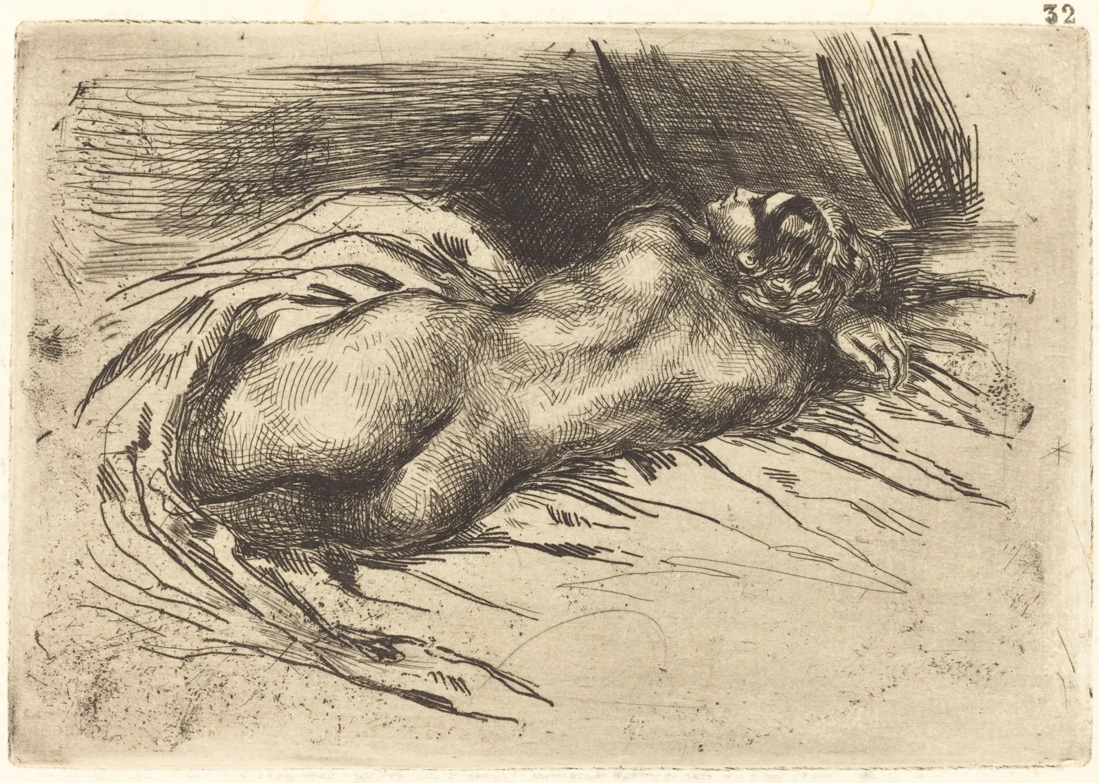 Study of a Woman, Viewed from the Back (Étude de femme vue de dos), Eugène Delacroix
