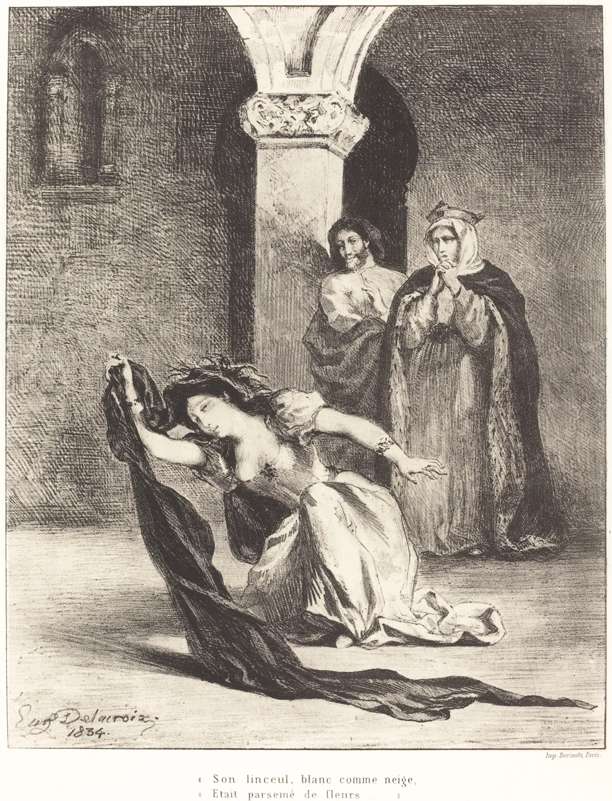 The Song of Ophelia (Act IV, Scene V), Eugène Delacroix
