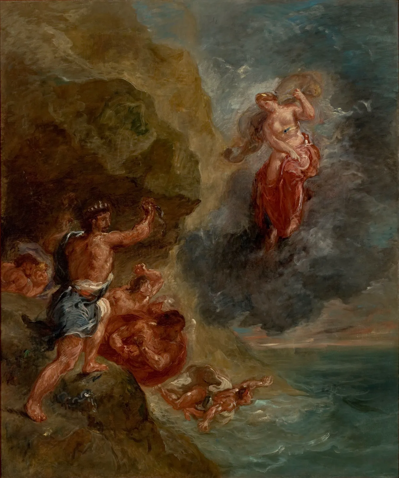 The Winter - Juno beseeches to destroy Eneas' Fleet, Eugène Delacroix
