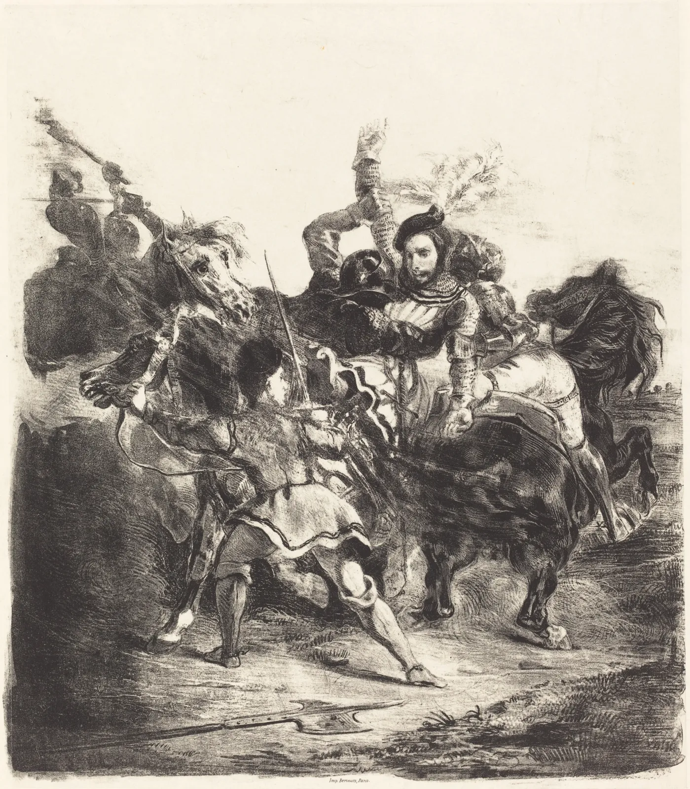 Weislingen Attacked by the Forces of Goetz (Weislingen attaqué par les gens de Goetz), Eugène Delacroix